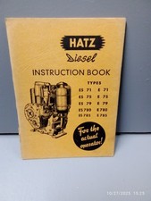 VINTAGE HATZ DIESEL ENGINE INSTRUCTION BOOK for the actual operator farming tool