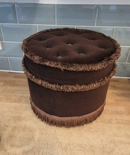 Vintage Brown  Classic ootstool pouffe Lightweight Retro Lounge Front Room 