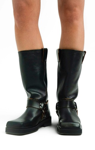 Topshop womens black leather - womens,
