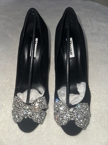 Dune diamanté bow heeled - diamanté,