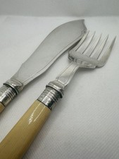 Vintage EPNS Fish Servers by MH & Co Sheffield 1925 Silver Bands