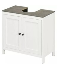 kleankin Bathroom Sink Cabinet, Freestanding Under Sink Cabinet Adjustable Shelf