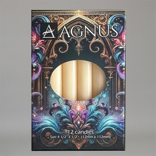 Cream spell candles pack 12 - spell,