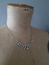 Vintage Art Deco Diamante rhinestone paste necklace circa 1950s VGC