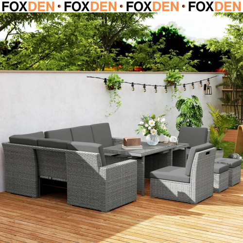 Seven piece rattan garden sofa - seven,
