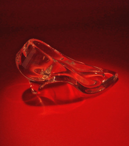 Vintage glass slipper crystal - vintage,