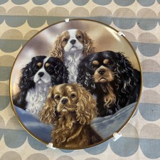 Danbury Mint four Kings Charles Spaniel Plate By Paul Doyle 