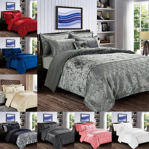 Piece crushed velvet duvet - velvet,