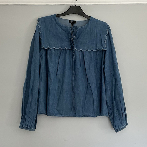 Boden blue chambray - boden, ruffle
