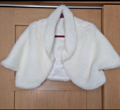 Ivory faux fur bolero - fur,