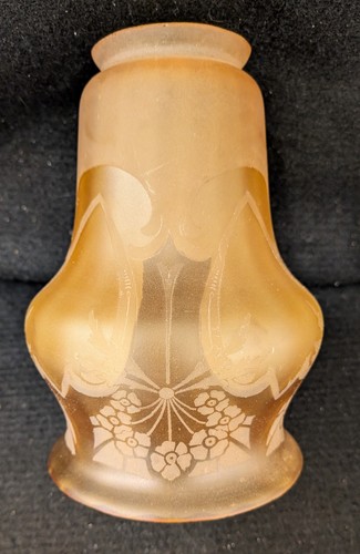 Art nouveau acid - etched, glass