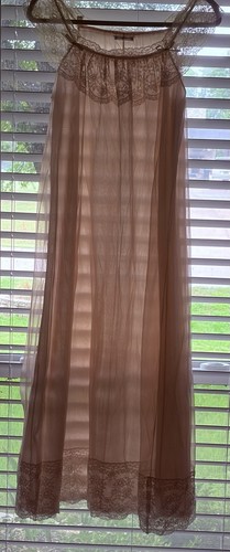 Vintage peach nylon - peach, nightgown
