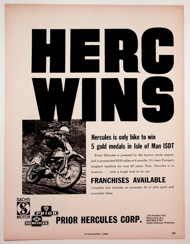 1966 hercules motorcycle - hercules, ad