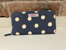 Cath Kidston Ladies Large Purse Wallet Dark Grey Polka Dot Spots