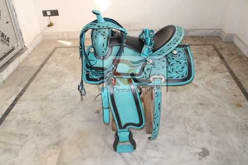 Western leather barrel horse - western,