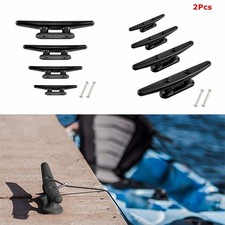 2Pcs Black Nylon 2 Hole Cleats ,for Marine Boat Deck Rope Tie Secure Dock Hold