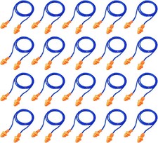 20 Pairs Corded Ear Plugs Reusable Silicone Earplugs with String Banded Ear Plu