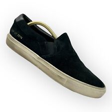 Common Projects Slip On Suede Shoes Black-White Size EU43/UK 9
