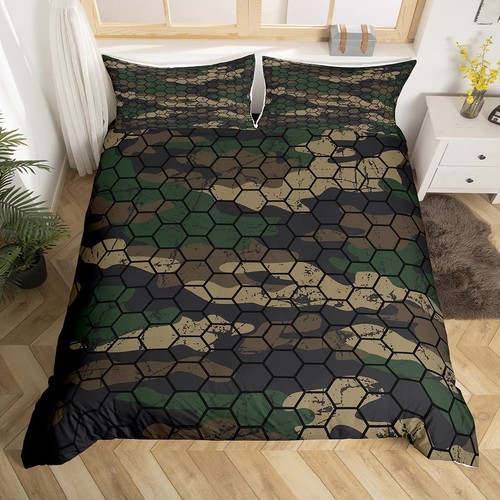 Camouflage honeycomb duvet - camouflage,