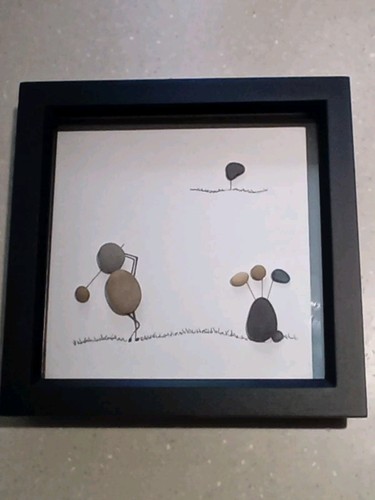 Golf people pebble art - art, wall
