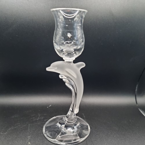 Nachtmann glass dolphin candle - glass,