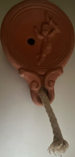 Terracotta ceramic oil lamp - ceramic,