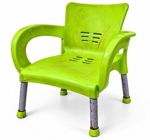 Green plastic armchair garden - green,
