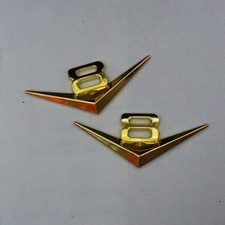 2x Golden Chrome V8 Metal