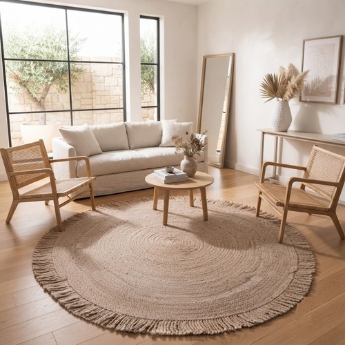 Rug area round - tussle, 100%