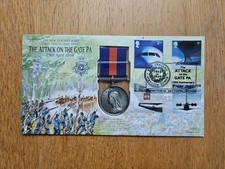REPLICA NZ New Zealand QV Medal 2002 GB Stamp Cover Attack on The Gate PA NZ War