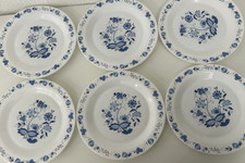 Vintage Arcopal Blue Onion Plates set of 12 - 6x10" Dinner  6x9" Lunch