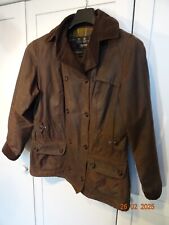 Women's Barbour Classic Double Breasted Brown Waxed Jacket Size 12.