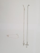 joblot of silver 925 items 2 chains and bracelet all hallmarked cross