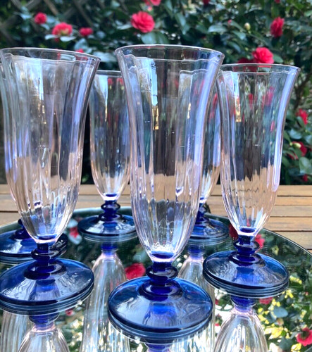 Vtg set italian crystal - vtg,