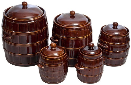 Stoneware barrel crock pot - stoneware,