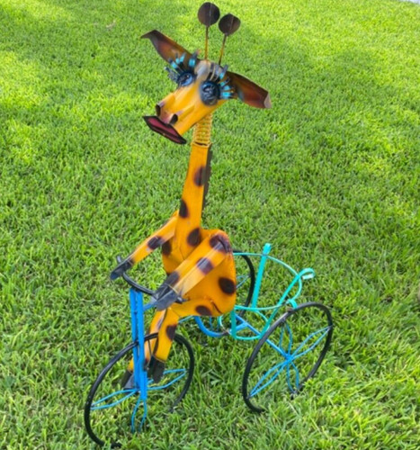 Metal giraffe tricycle bike - metal,