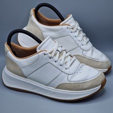 FitFlop F-Mode White Leather Flatform Lace Up Comfort Trainers Womens Size UK 5