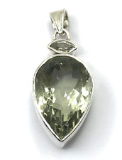 Green amethyst pear pendant