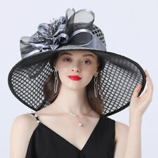  Women Wide Brim Organza Hat