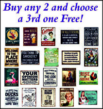 funny humorous (2)  vintage retro replica tin metal sign plaque home garden shed