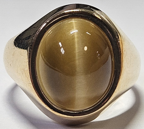 9ct yellow gold tigers eye - yellow,