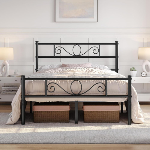 4ft6 double bed frame - bed, scroll