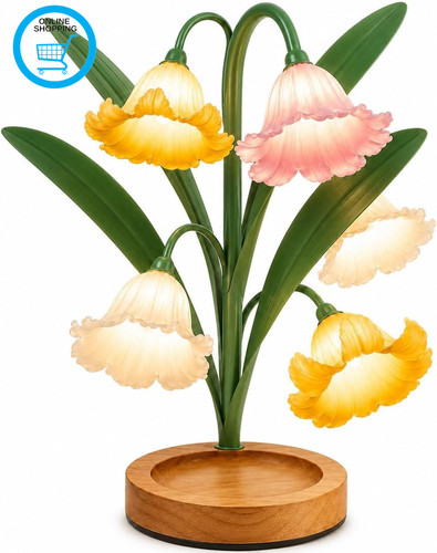 Flower table lamp colorful - flower,