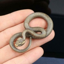 4x Solid Brass Key Chain Holder Keyrings Bag Snake Wallet Keychains W/ Snap Hook