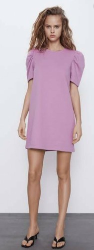 Zara lilac puff - sleeves, dress