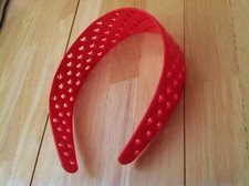 H&M Divided red laser cut hearts acrylic wide hair head band kitsch kawaii