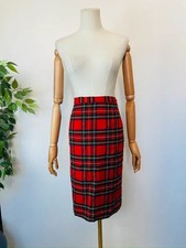 Vintage 80s Red Tartan Wool