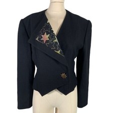Vintage Wayne Clark 80s Retro Wool Star Jacket Womens Size S/M