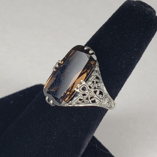 Sterling silver ring amethyst - silver,