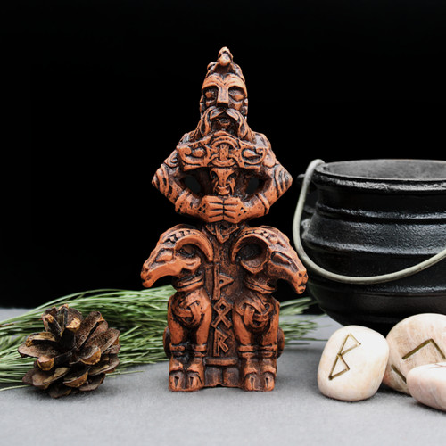 Thor figurine wood finish - figurine,